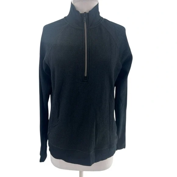Lululemon black engineered wool half zip. Size 8.  Excellent Condition. - Picture 5 of 5